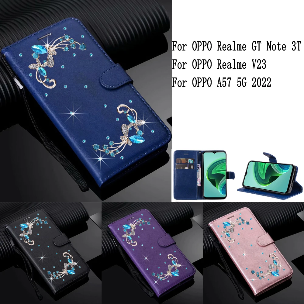 

Чехлы Sunjolly для мобильных телефонов OPPO Realme V23 GT Note 3T A57 5G 2022, чехол-книжка, бумажник для OPPO A57