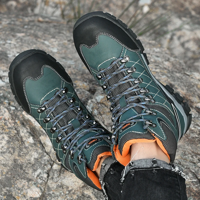 HIKEUP Men Winter Boots Waterproof High-Top Hiking Shoe Men's Walking Shoes Outdoor Shoes For Men With Free Shipping