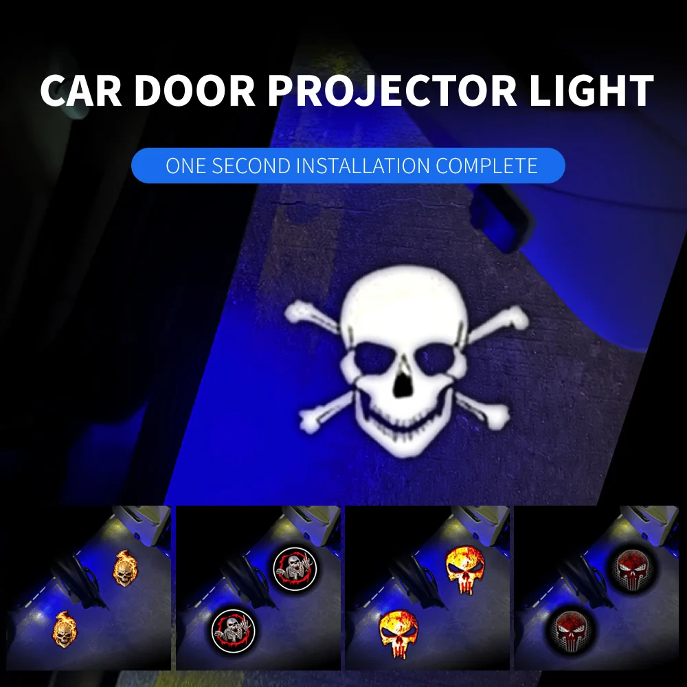 2 X Wireless Car Door LED Projection Red Vampire Projector Shadow Logo Light Welcome Lamps Magnet Sensor for Bmw E39 Audi Vw Kia