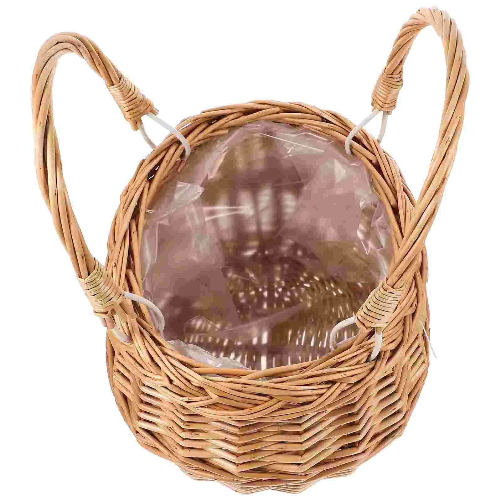 

Basket Picnic Woven Wicker Rattan Flower Baskets Storage Handle Easter Eggs Hamper Candy Vegetable Fruit Market Mini Gift