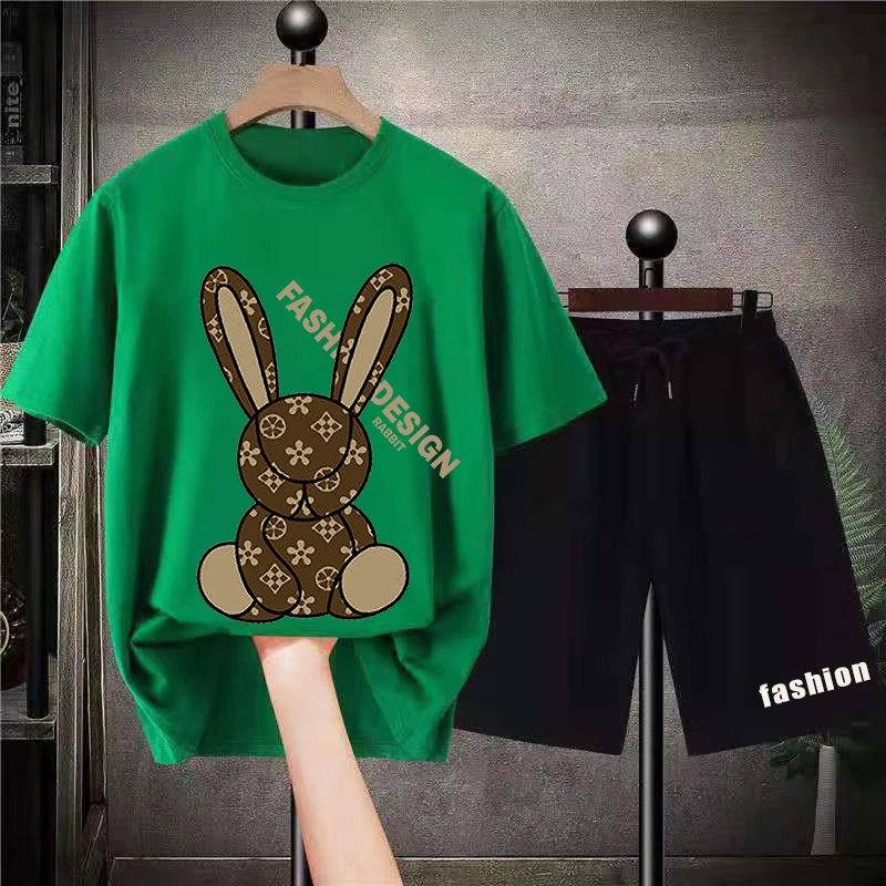 2023 Men's T-shirt Set Luxury Brand Quality Shorts Sportswear 2-piece Clothing Fashion Printed Summer Men's Clothing Street Wear