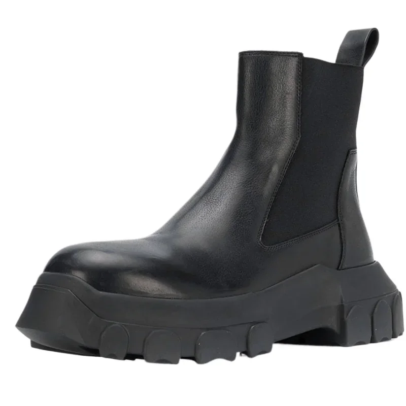 Новые ботинки Челси на подошве Осьминог мужские из натуральной кожи толстой