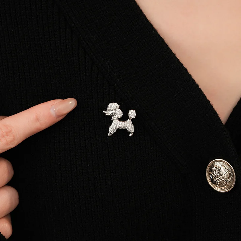 Креативный дизайн брошь в виде собаки добермана легкая роскошная с цирконом