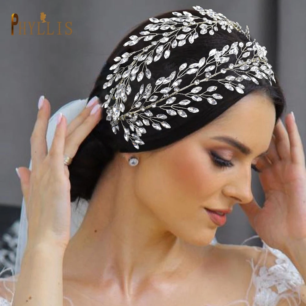 

A348 Rhinestone Bridal Headband Diamond Wedding Hair Accessories Bride Headdress Party Headdress Banquet Headwear Women Tiara