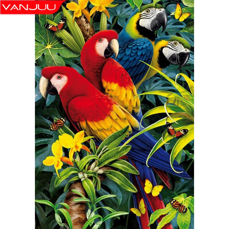 

5D Full Drill Diamond Painting Animal Diamond Mosaic Parrot Cross Stitch Kits Rhinestones DIY Home Decor Gift