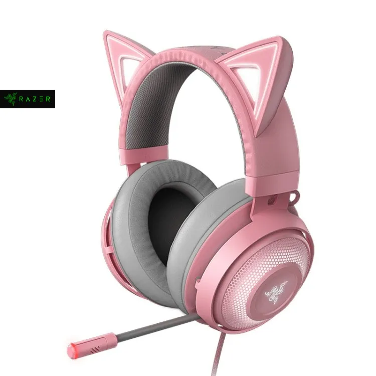 Новый дизайн Razer Kraken Kitty Edition симфонические проводные USB наушники RGB длина кабеля 1.