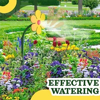 sun flower water sprinkler 720 degree rotating dancing daisy lawn watering sprinkler yard decoration stakes garden watering tool