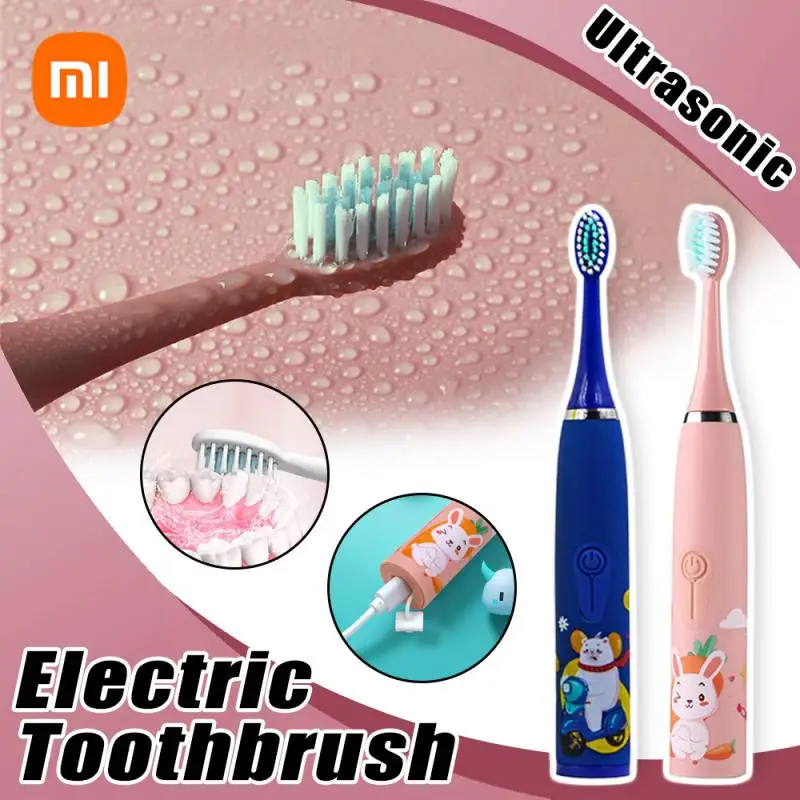 

XIAOMI Children Sonic Electric Toothbrush Cartoon Pattern Kid Replaceable Toothbrush Head Plastic Ultrasonic Electric Toothbrush