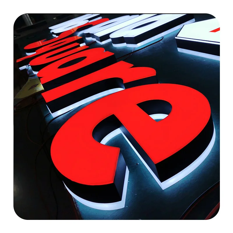 

Custom signage plastic Acrylic large outdoor 3d stainless steel letters channel letters metal sign letters