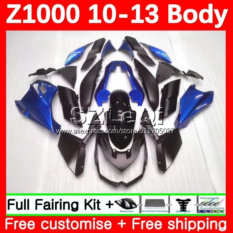 

Черный, синий корпус OEM для KAWASAKI NINJA Z1000 Z 1000 Z-1000 10 11 12 13 Z1000SX 2010 2011 2012 2013 Инжекционный обтекатель 145LQ.82