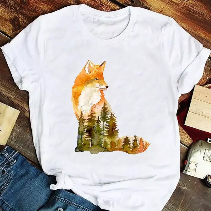 

2023New Tee Fashion Women Ladies Tshirt Top Lady Print Female Clothes Animal Trend Spring Summer Short Sleeve Graphic T-Shirt