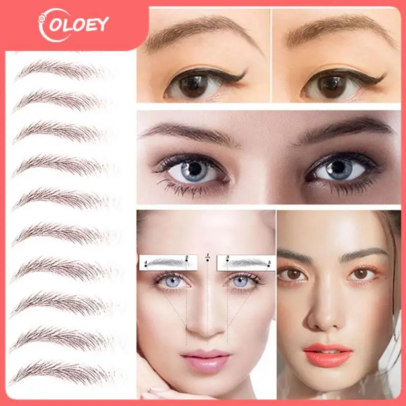 

2021 6D Eyebrow Sticker Brow Semi-Permanent Water Transfer Waterproof Tattoo Eyebrow Embroidery Eyebrow Sticker Makeup Supplies