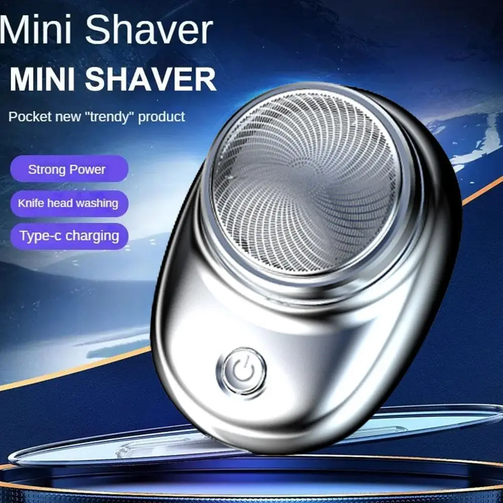 

Men Electric Mini Shaver Portable Shaver Pocket Size USB Rechargeable Men Beard Trimmer Razor Washable Painless Cordless Travel
