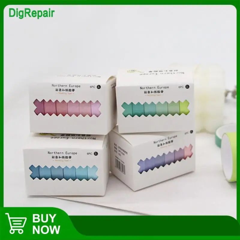 

23,3 г Радужная и бумажная лента стилизованная декоративная наклейка градиентная многофункциональная бумажная лента наклейки канцелярская бумага 6 шт./коробка