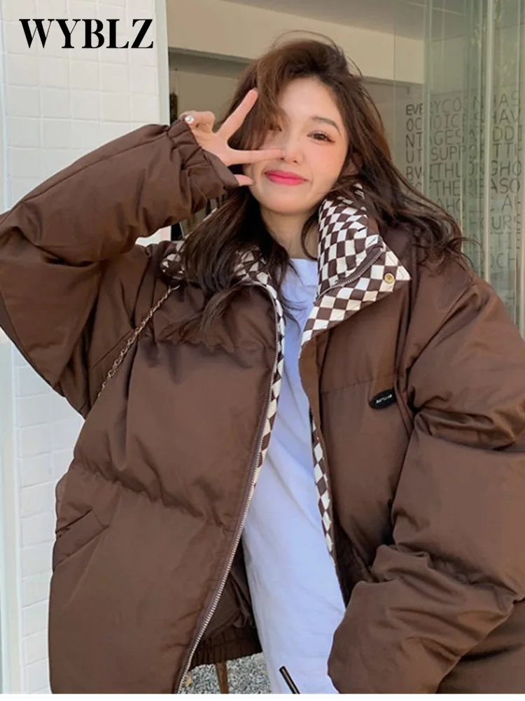 2022 Winter Jacket Women Parkas Cotton Padded Coat Loose BF Style Stand Collar Short Cotto Padded Jacket Thickened Bread Clothes