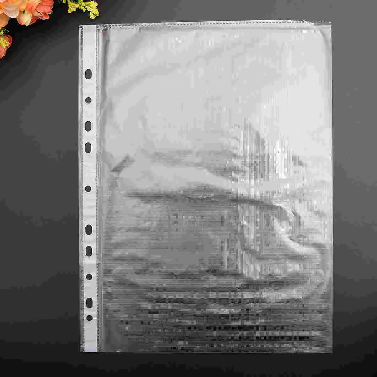 

100 Pcs PP Files Protective Films Envelope Folders Clear Binder Sheet Office Supplies Document