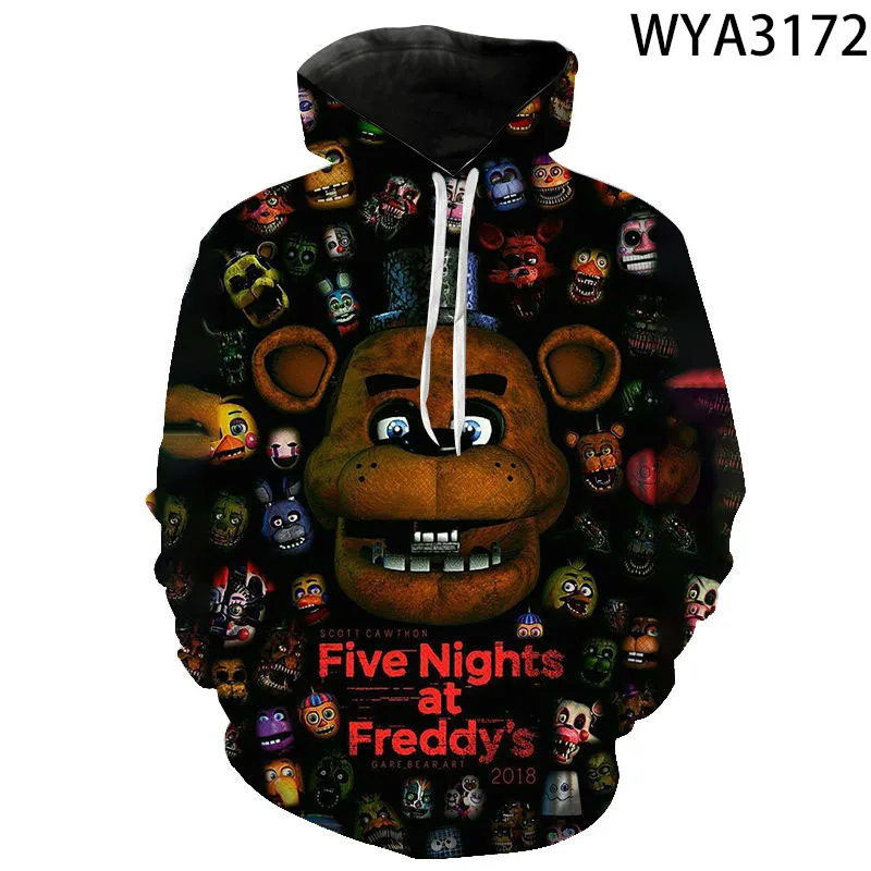 

New Sweatshirts Fnaf Pullover Long Sleeve 3D Printed Fashion Men Women Children Hoodies Streetwear Boy Girl Kids Casual Tops