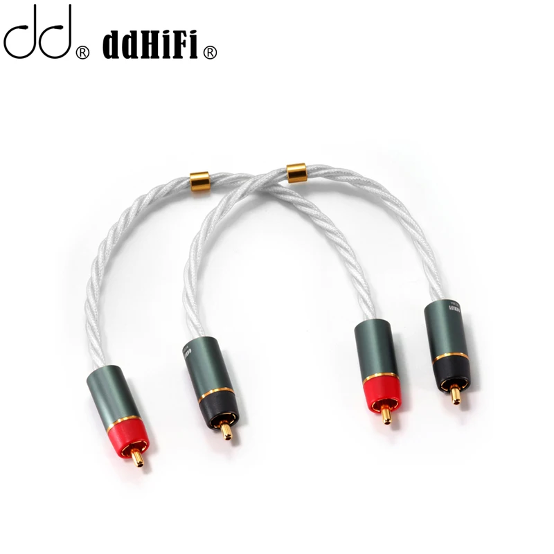 

DD ddHiFi RC20A один пара HiFi RCA Сигнальный кабель с PCOCC проводник для подключения настольных DACs и усилителей 20 см/40 см