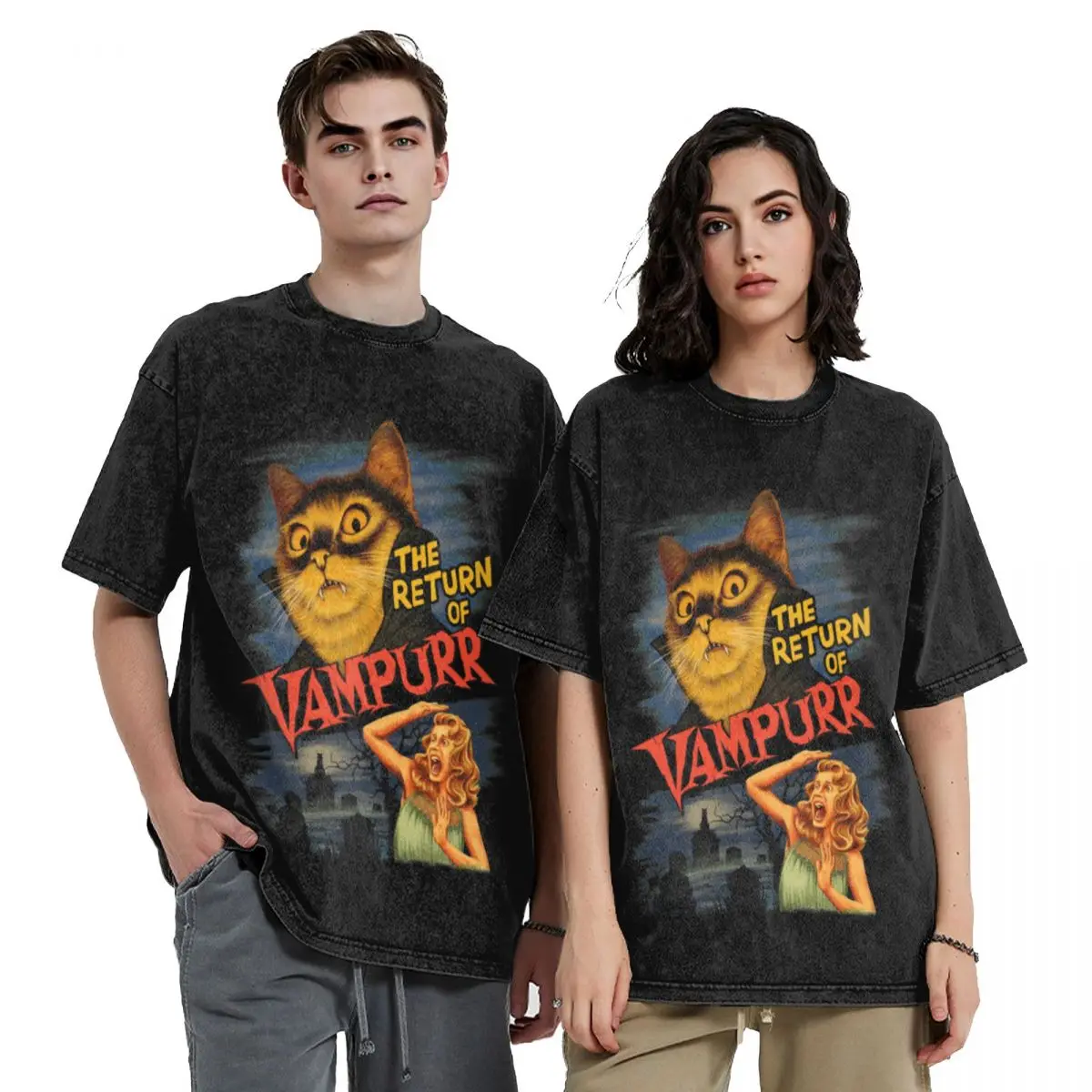 Футболка с принтом кошки возврат Vampurr футболка необходимая быстросохнущая