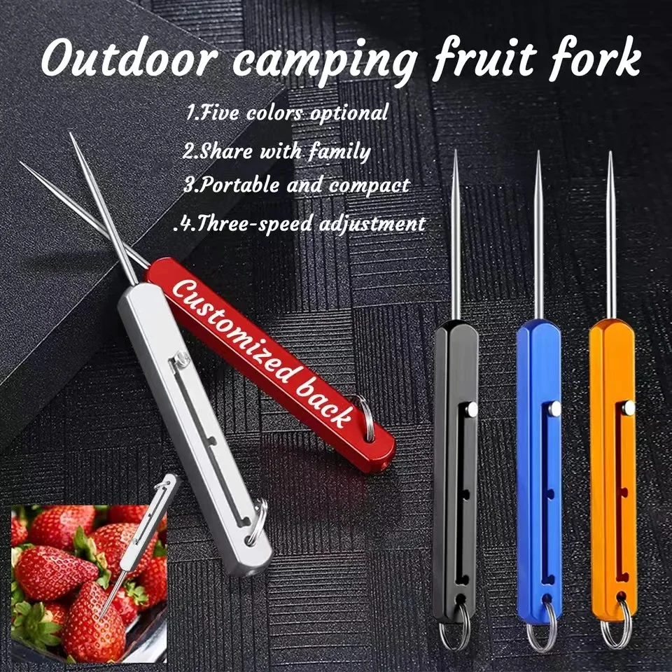 

Edc Toothpick Titanium Alloy Retractable Toothpick Push-pull Fruit Pick Outdoor Portable Self-defense Tool Gift Keychain Pendant