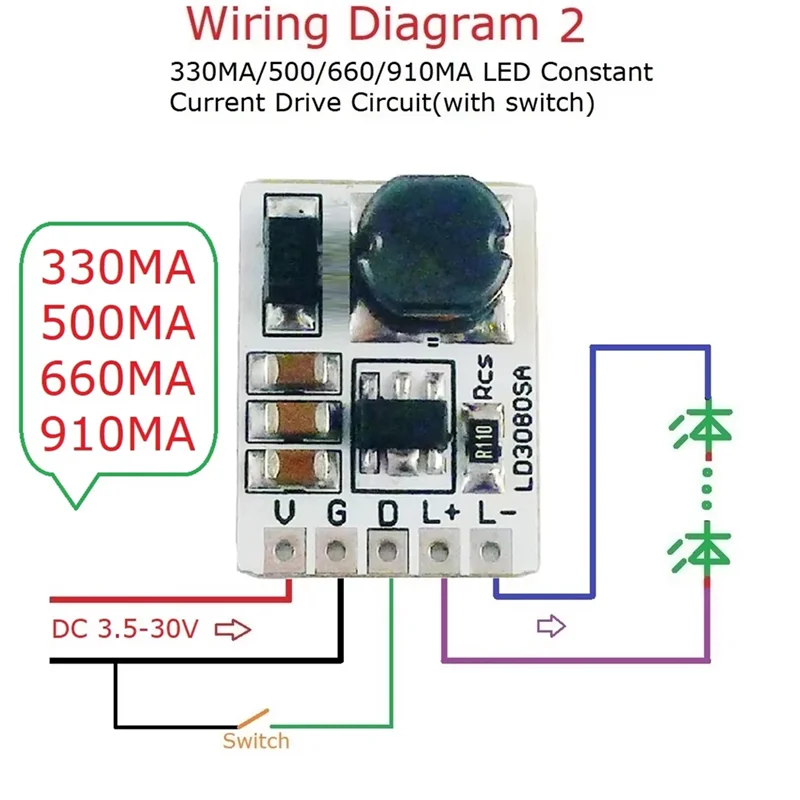 Фото Y43A-LD3080SA 20 Вт DC 3,5-30 В понижающий светодиодный модуль драйвера DC-DC понижающий модуль постоянного тока 10 шт. для фонарика 660MA №2