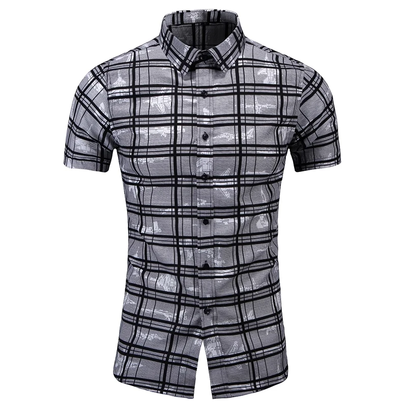 

Модная клетчатая дизайнерская Повседневная рубашка с коротким рукавом мужская Гавайская блузка 2022 летняя одежда больших размеров 5XL 6XL 7XL