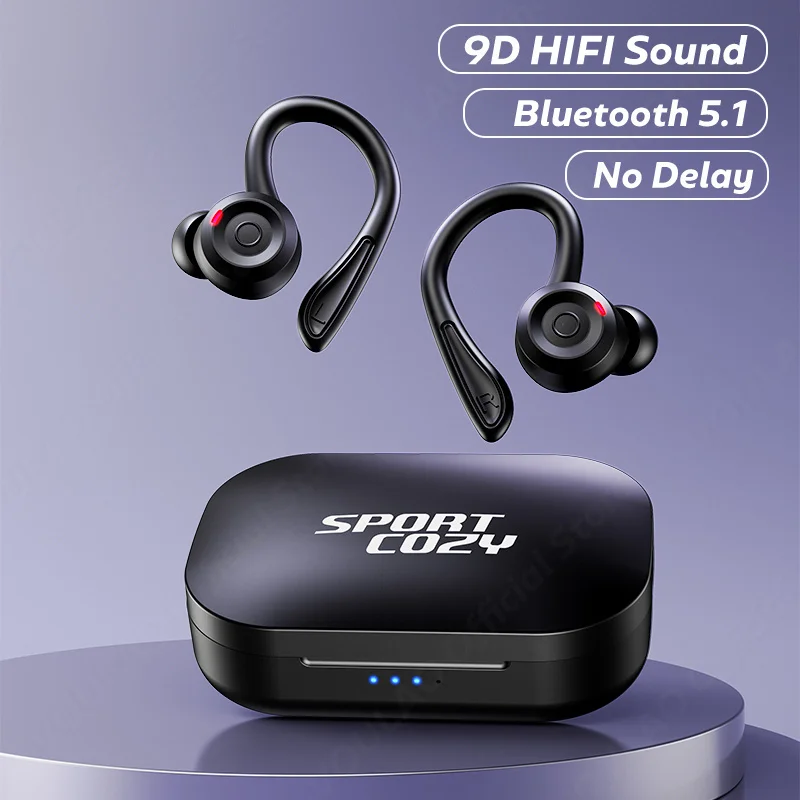 

Wireless Bluetooth Headphones Sports Waterproof TWS Bluetooth 5.1 Earphone HiFi Stereo Earbuds Noise Cancelling Headset With Mic