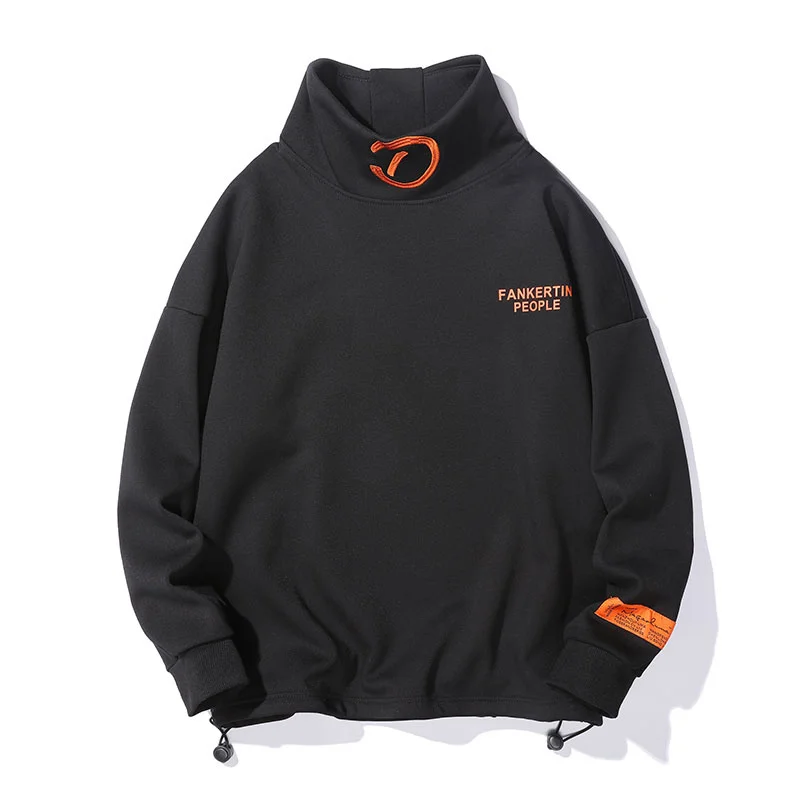 

Sweatshirt Mens Men Turtleneck Winter Fleece Oversized Sweatshirts Japanese Streetwear Harajuku Hip Hop Hoodie Men
