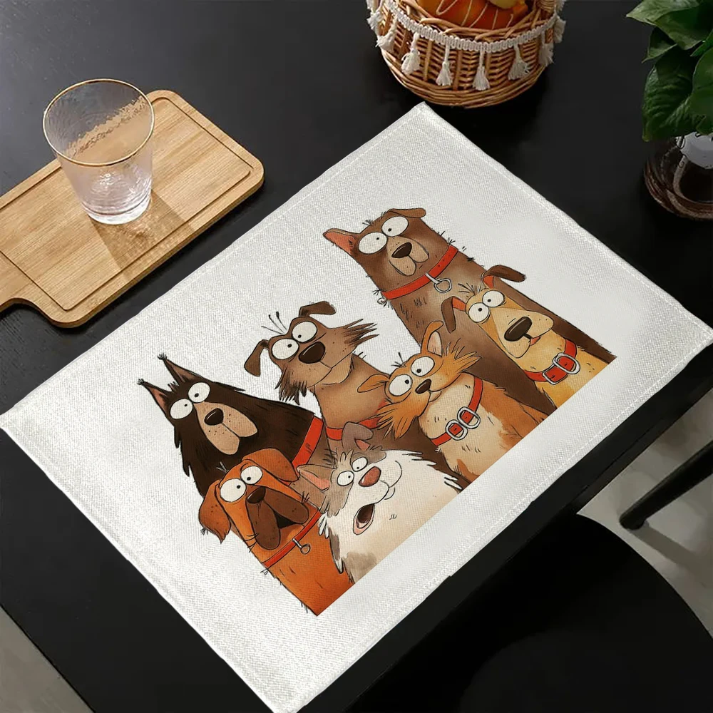 

Коврик для столовых приборов с рисунком собаки