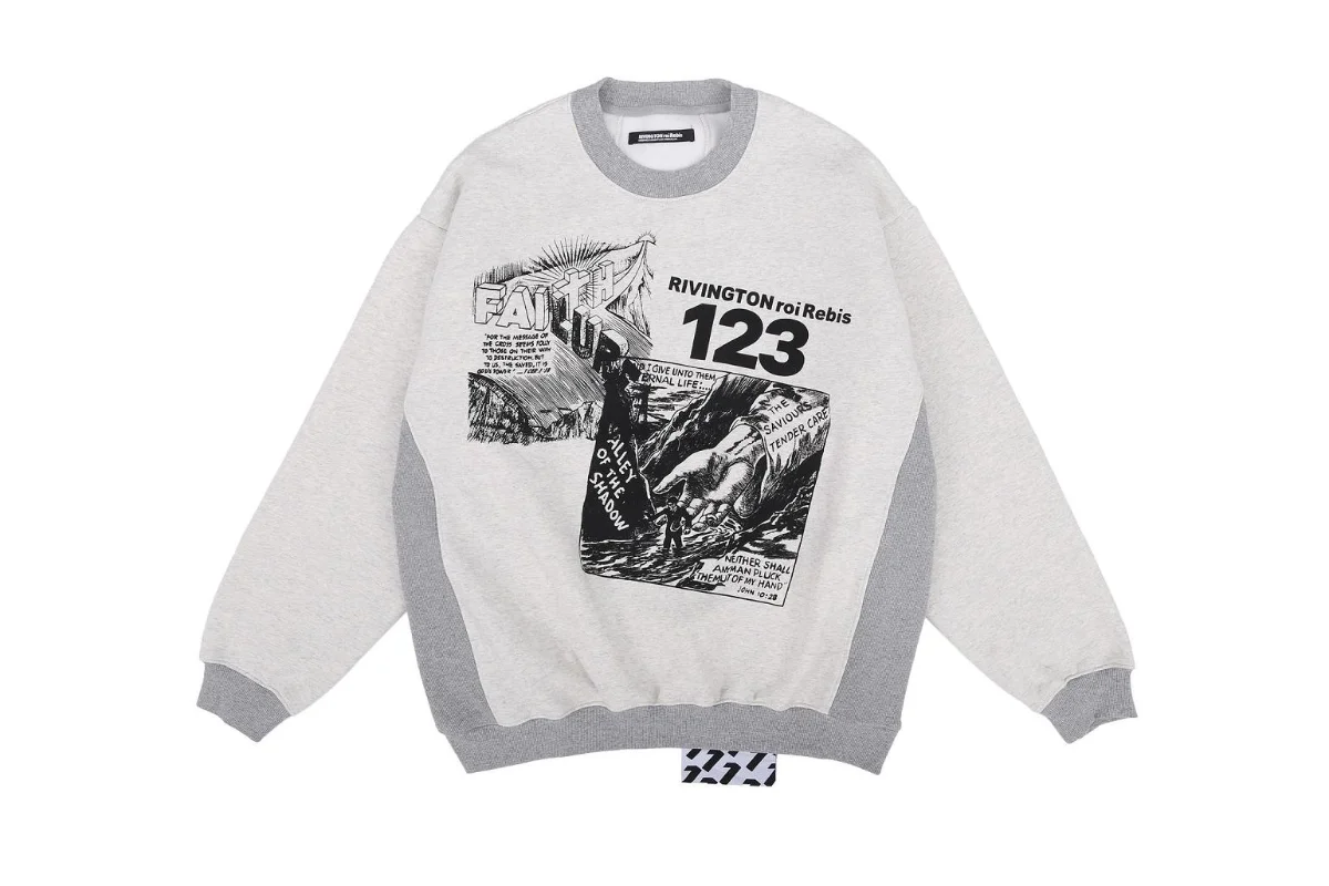 

23SS Crew Neck Vintage Print RRR123 Hoodies Men Women EU Size Pure Cotton RRR123 Pullover Streetwear Autumn Winter Haikyuu