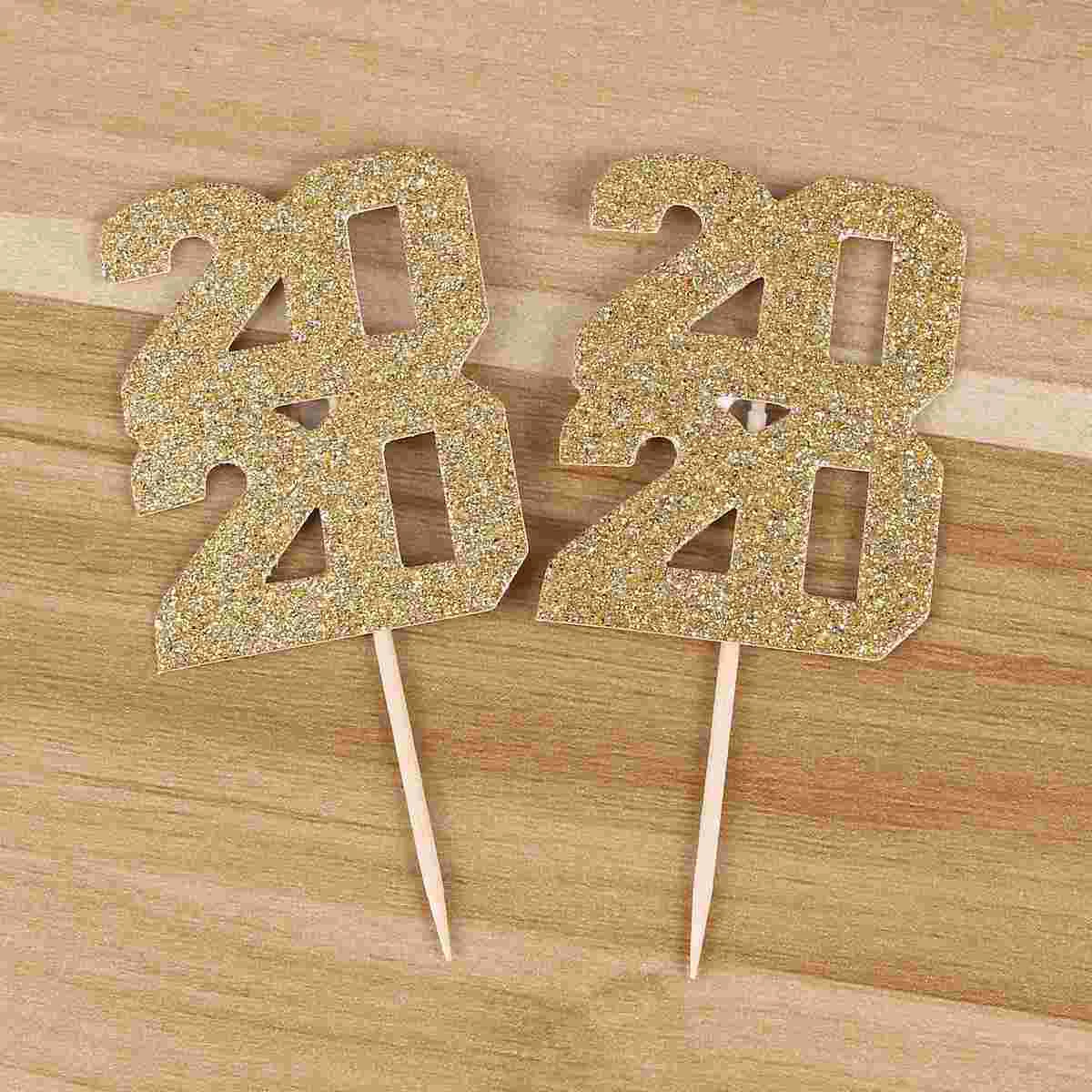 

30pcs New Year Party Decoration Christmas Cake Decoration Cupcake Picks Cake Decoration Number New Year Cake Decoration