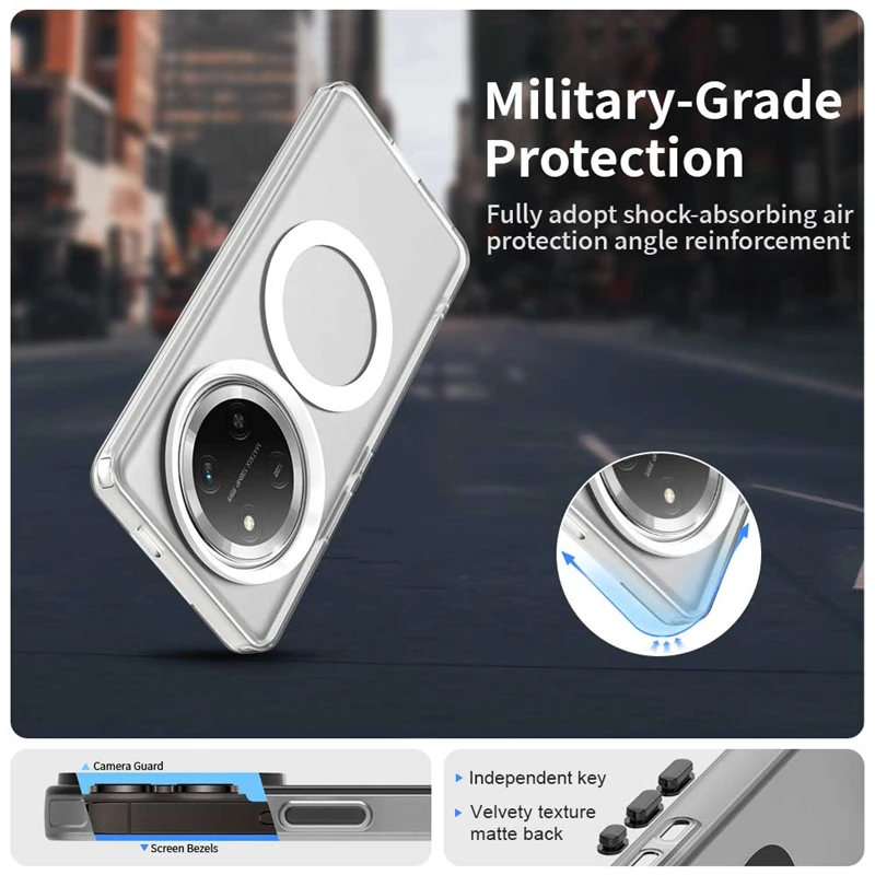 Чехол для Honor X9C чехол прозрачная задняя крышка с беспроводной зарядкой кольцевая