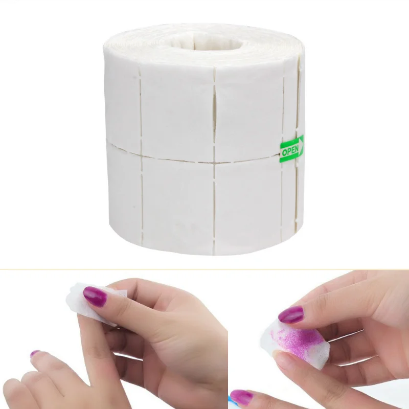 

500pcs/roll Nail Cotton Wipes UV Gel Nail Tips Polish Remover Cleaner Lint Paper Pad Soak Nail Art Cleaning Manicure Tool