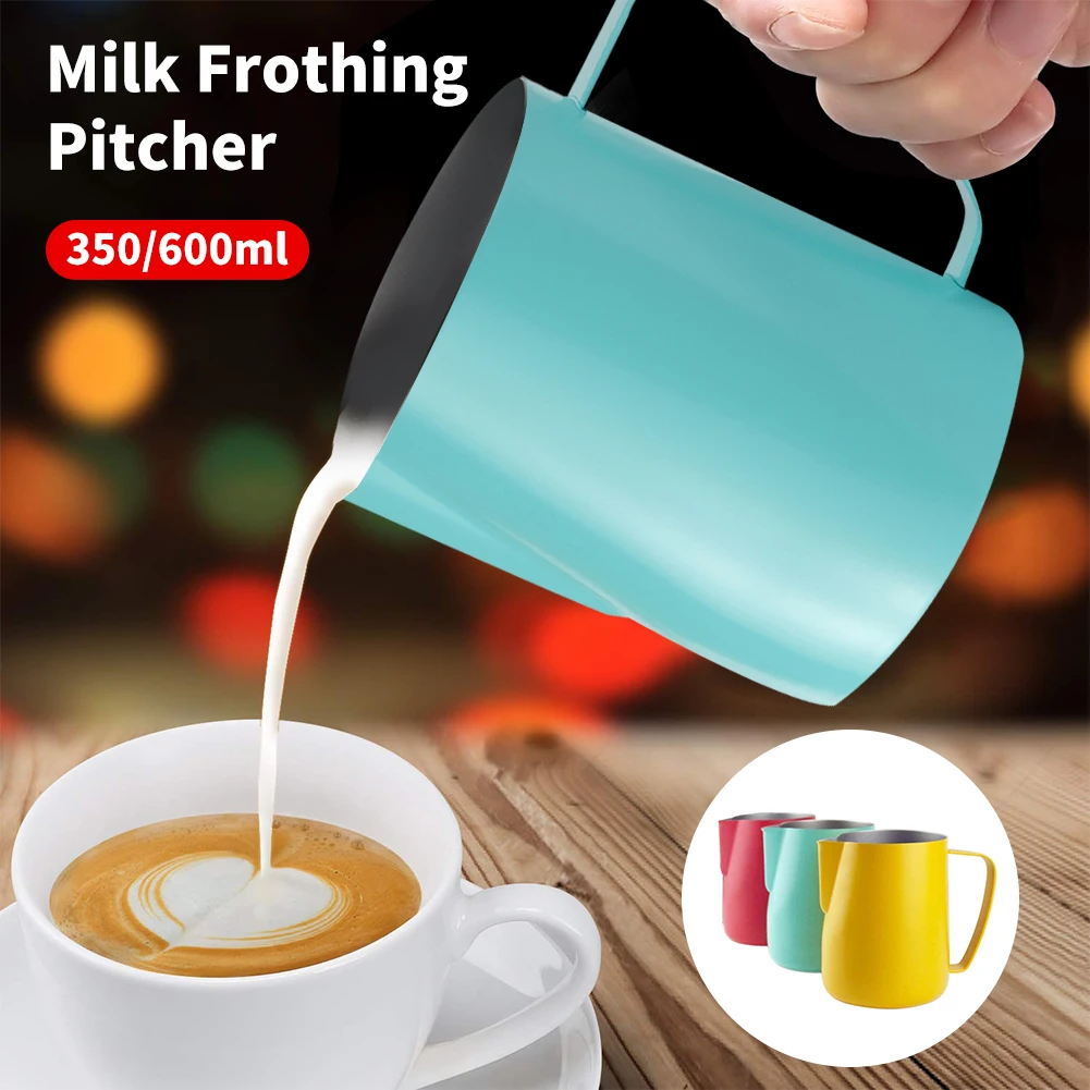 

350/600ml Milk Frothing Pitcher Stainless Steel Milk Frother Cup Espresso Steam Coffee Barista Latte Cappuccino Milk Jug