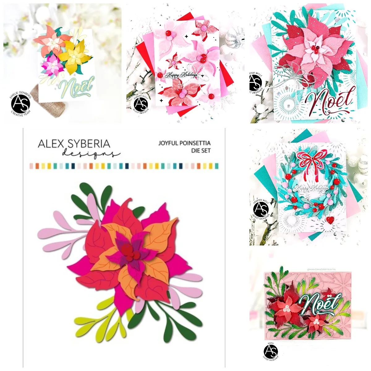 

Набор металлических штампов Joy Poinsettia, базовые предметы для скрапбукинга