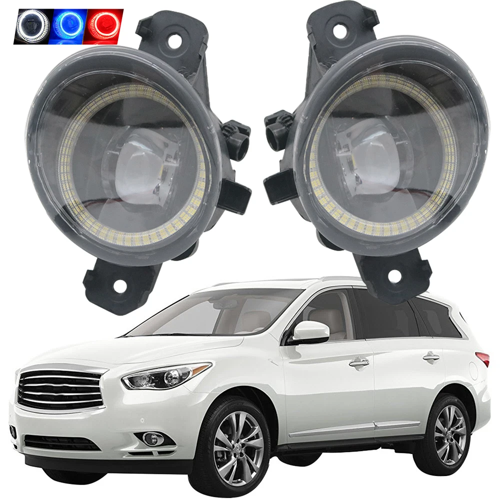

2 X Car LED Fog Light Assembly for Infiniti JX35 JX L50 QX60 2013 2014 2015 Angel Eye Driving Daytime Running Lamp DRL 30W PTF