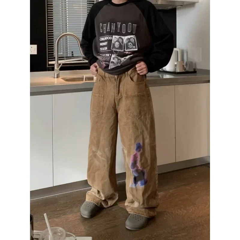 Американские ретро-джинсы с несколькими карманами для мужчин. Всесезонная