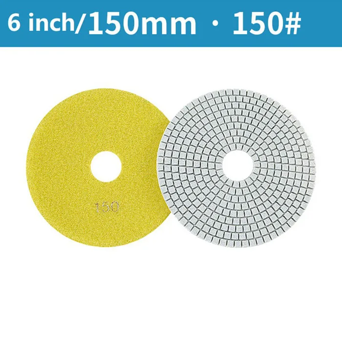 6 Inch 150mm Dry/Wet Diamond Polishing Pads Flexible Grinding Discs For Granite  Resin Grinding Disc Wheel Polishing Tool