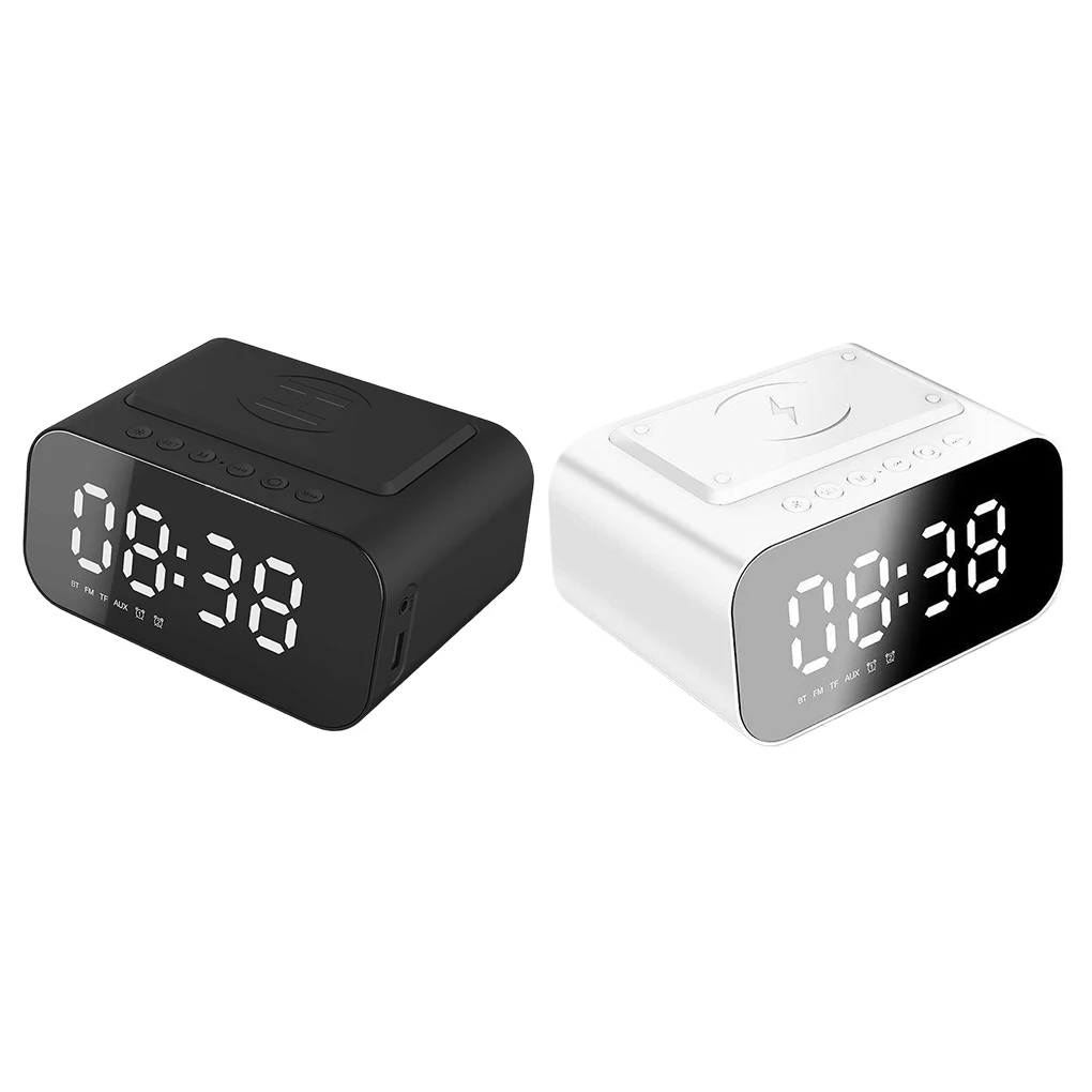 Цифровой будильник Bluetooth-динамик FM-радио беспроводное зарядное устройство