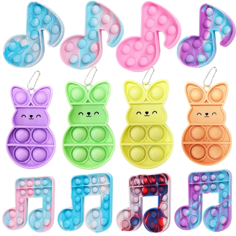 

Rainbow Pops Bubble Simple Dimple Toy Its Fidget Antistress Relief Silicone Musical Note Toy Anxiety Sensory For Autism Adhd Kid