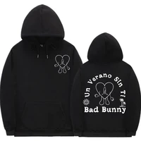 rapper bad bunny un verano sin ti logo graphics print hoodie men women oversized hip hop music album hoodies mens sweatshirts