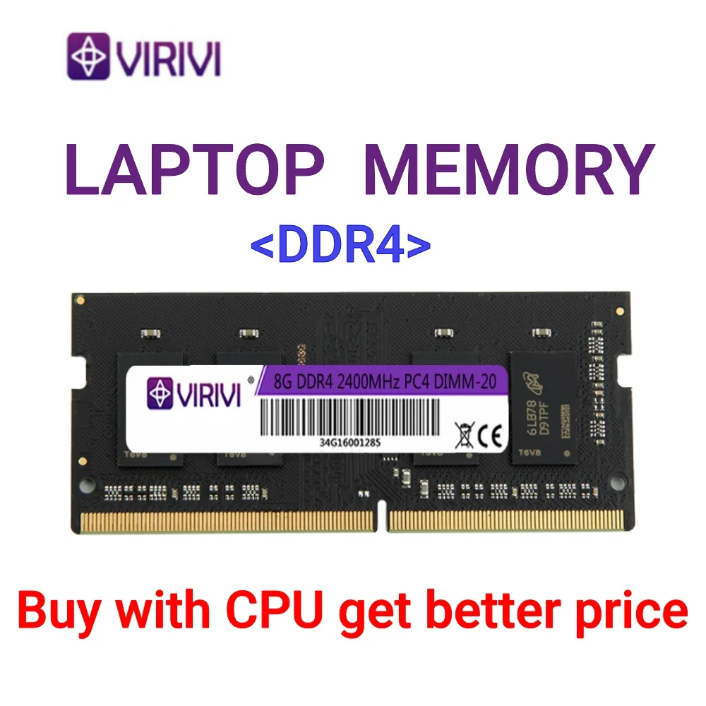 VIRIVI DDR4 4GB 8GB 16GB 32GB 2133 2400 2666 3200Mhz SO-DIMM 1.35V 1.5V 1.2V Notebook RAM 204Pin Laptop Memory core ram