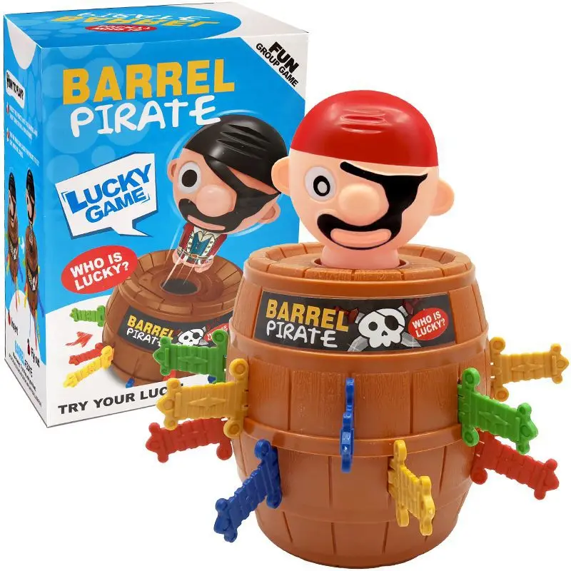 

Children's Toy Large Pirate Bucket Interactive Small Board Game Mischievous Trick Sword Insertion Wooden Bucket Toy