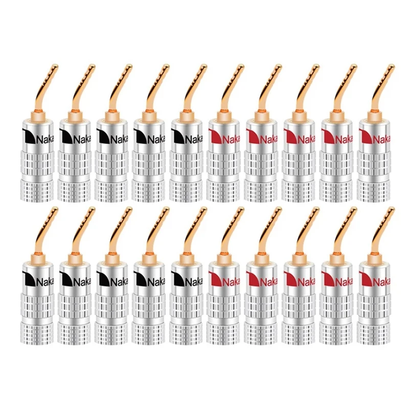 

20PCS 2Mm Banana Plug Nakamichi Gold Plated Speaker Cable Pin Angel Wire Screws Lock Connector For Musical Hifi Audio