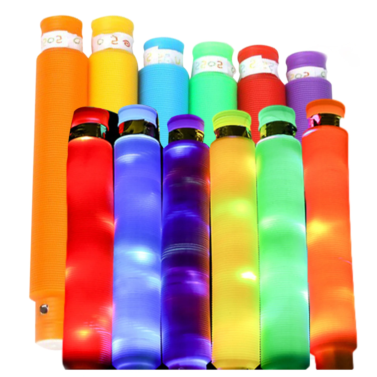 

Pop Tube Toy Colorful Light Up Tubes Glow Toys For Kids Toddlers Luminous Glow Sticks Party Toy For Concerts Carnivals Weddings