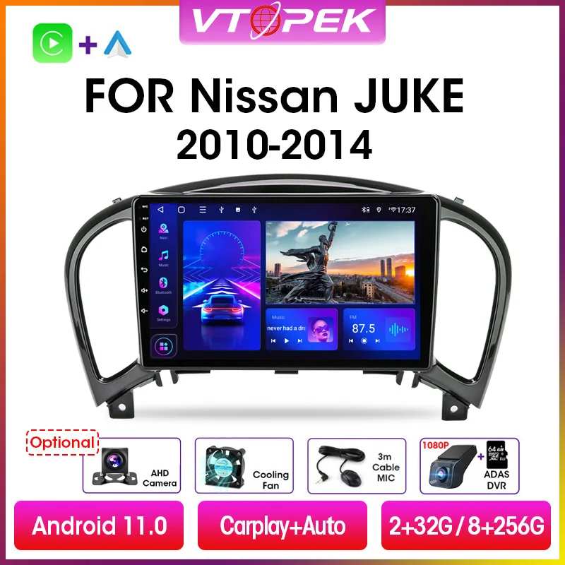 Автомагнитола Vtopek для Nissan Juke YF15 2010-2014 мультимедийный видеоплеер на Android с 9