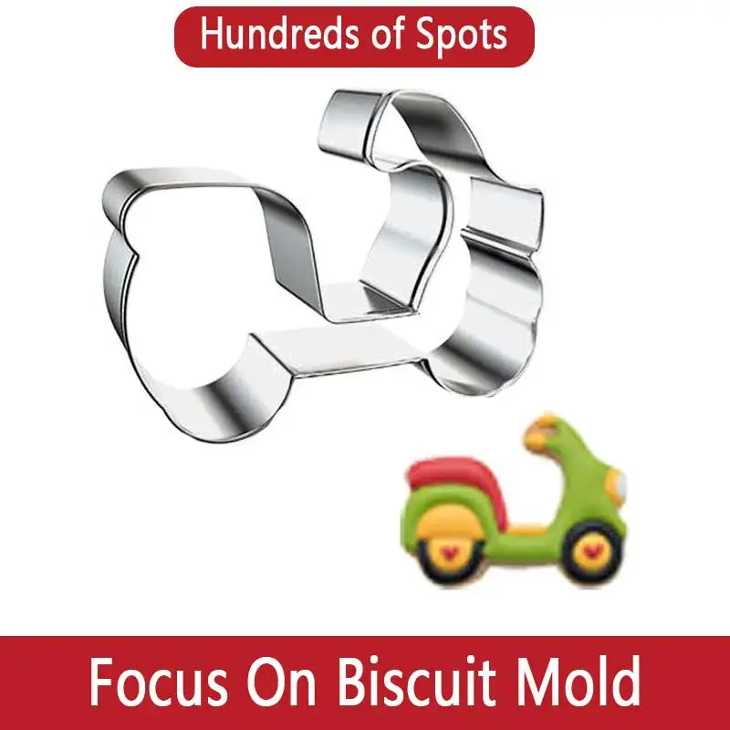 3D Biscuit Cutter Set Vehicle Shapes Cookie Cutters Stainless Steel UFO Car Steamship Sailing Boat Plane Shapes DIY Mold  - buy with discount