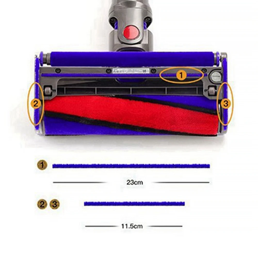 7 шт. мягкие плюшевые полоски для пылесоса Dyson V6 V7 V8 V10 V11 мягкая роликовая головка с