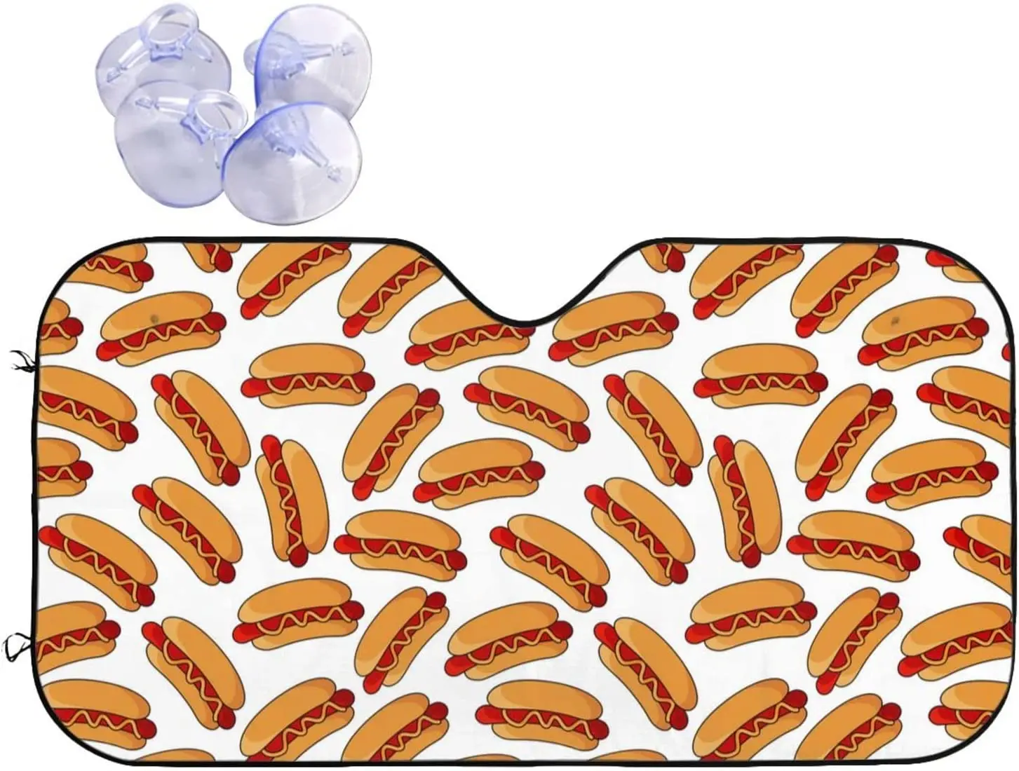 

Windshield Sun Shade - Hot Dog Blocks UV Rays Sun Visor Protector - Car Accessories - Keep Your Vehicle Cool