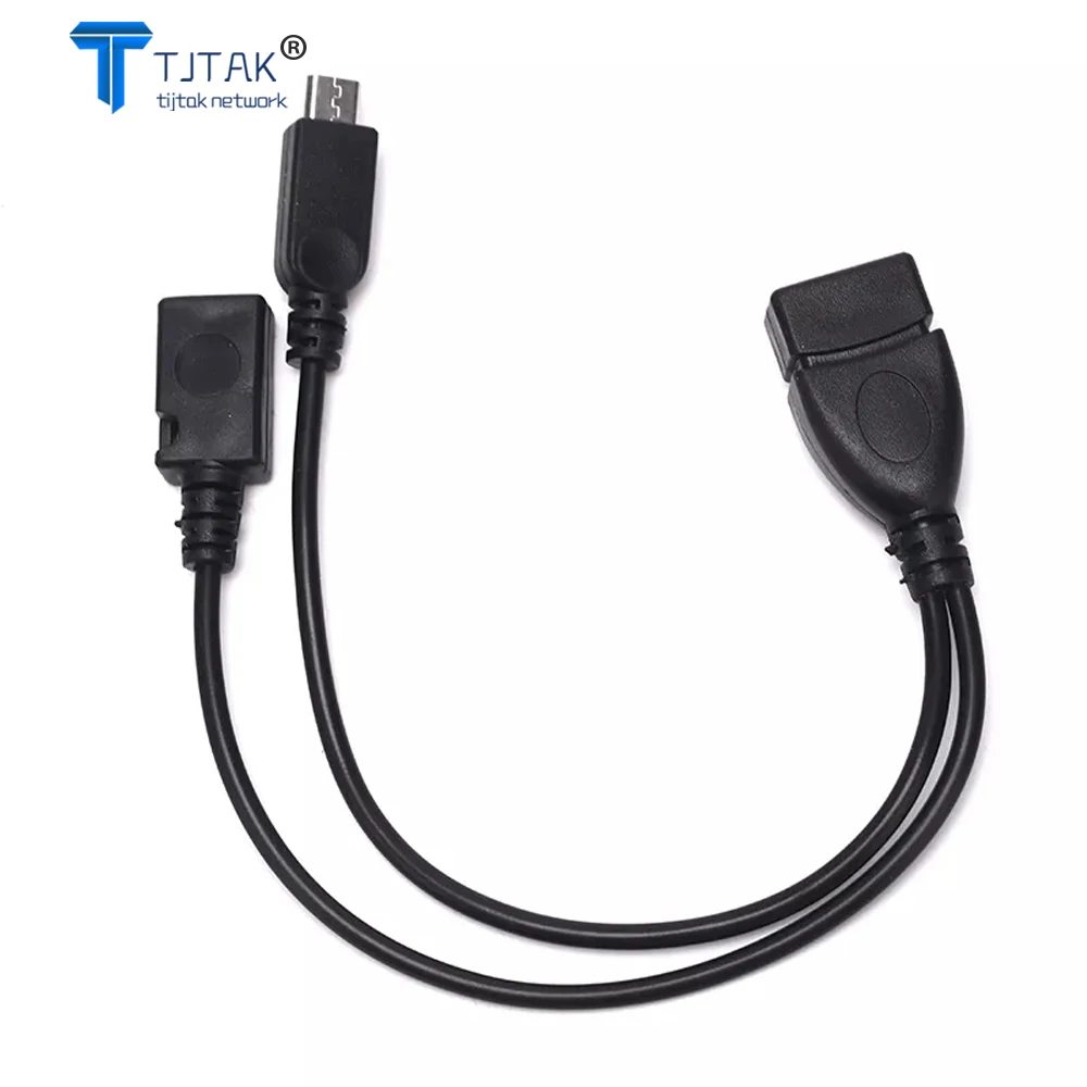 

1pc 2 In 1 OTG Micro USB Host Power Y Splitter USB Adapter to Micro 5 Pin Male Female Cable